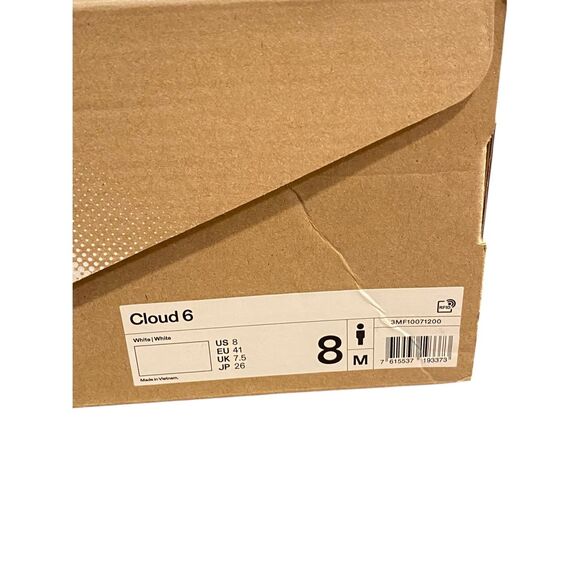 On Cloud 6 Men’s‎ Sneakers in White Size 8 NIB Small Discoloration main image 11